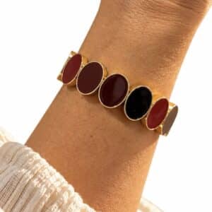 Bracelet ROSAE - Noir et Bordeaux