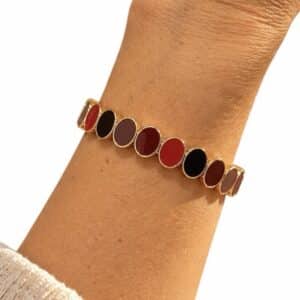 Bracelet ROSALIE - Noir et Bordeaux