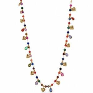 Collier PAMPILLES COEURS - Doré & MULTICOLORE