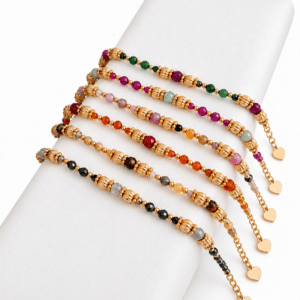 Bracelet en acier inoxydable doré et pierres naturelles - Bijou Waterproof La boutique de Cha