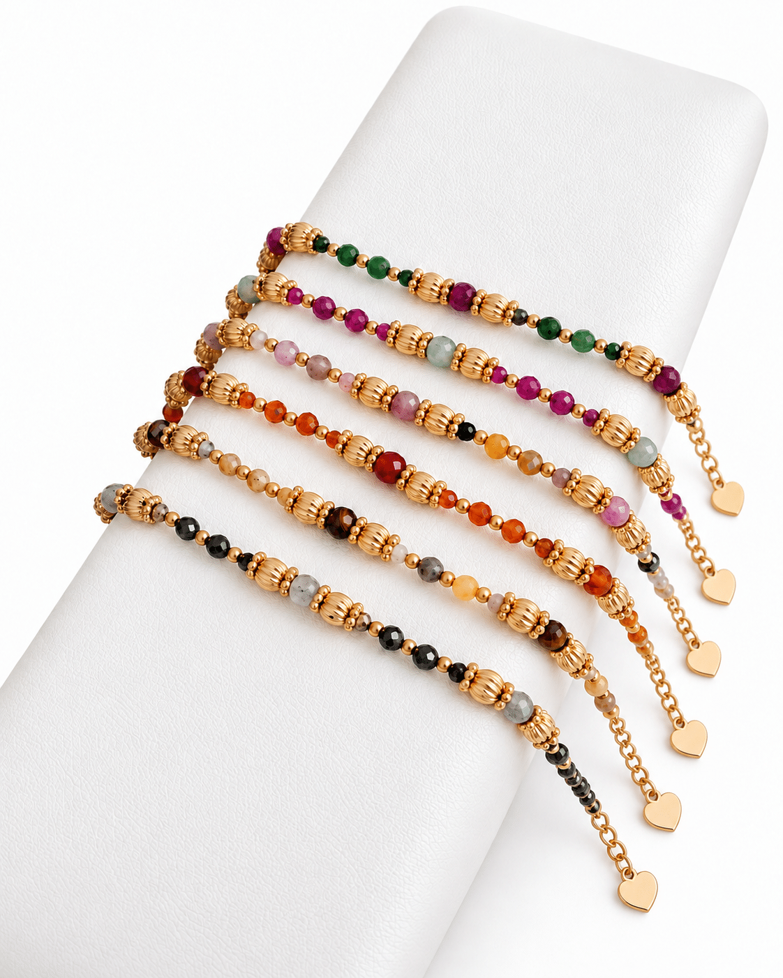 Bracelet en acier inoxydable doré et pierres naturelles - Bijou Waterproof La boutique de Cha