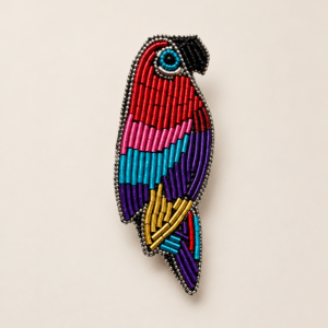 Broche PETIT PERROQUET COLORÉ artisanale