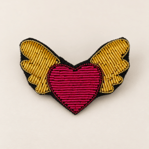 Broche COEUR AILÉ artisanale