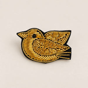 Broche petit oiseau doré